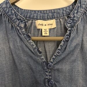 Anthro Long Sleeve Blouse, Denim Wash